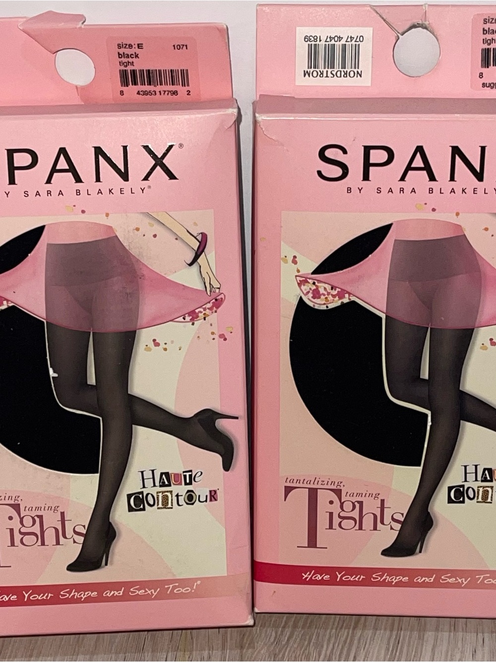 NEW 2 Pair SPANX Black Tights Stockings Size E - Picture 3 of 5